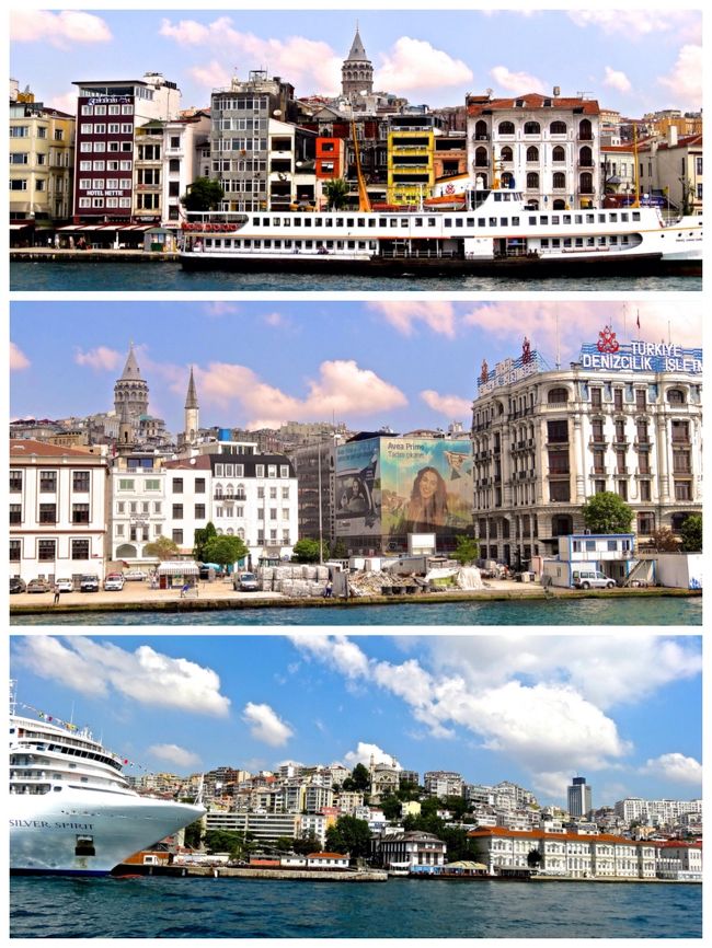 ガラタ塔や新市街を<br />船上から眺めつつ<br />私たちを乗せた定期船は<br />スルスルと進んで行きます。