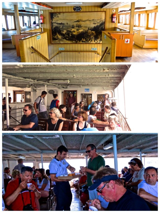 この船は甲板席にも屋根が着いています。<br />定期船とは言ってもほとんどの人が<br />観光客のようです。<br /><br />トルコ・ヨーグルト発祥の地<br />と言われているカルンジャの<br />ヨーグルトのお味は((´∀｀*))