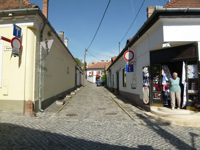 さっそく石畳の路地や…