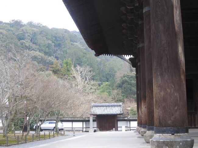 太い柱と景色の融合。