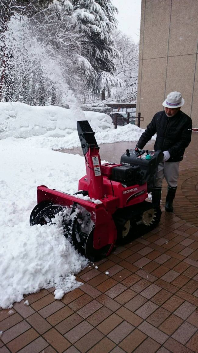 山形県立博物館に寄り道。こちらも、職員の方が除雪作業。