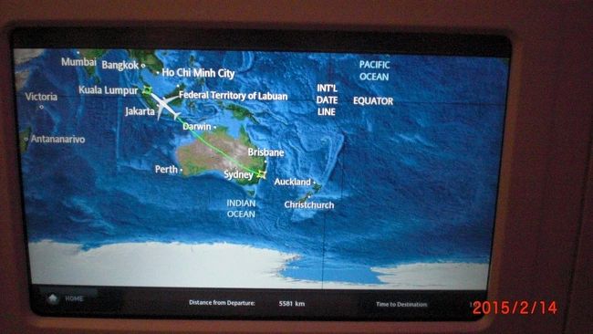 シドニー・クアラルンプール間の飛行予定時間、8時間25分の内約半分位はオーストラリア大陸を飛んでました。恐るべし、オーストラリア、大き過ぎ！！