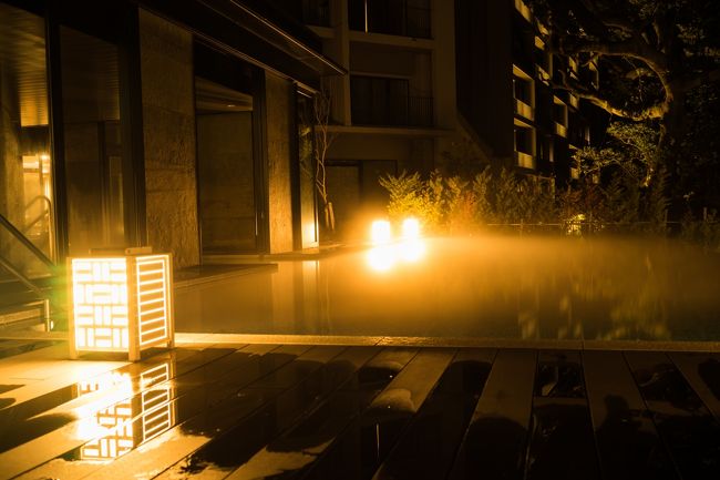 温水プ-ルも夜はどんな感じか見に来た(*ﾟ▽ﾟ*)！