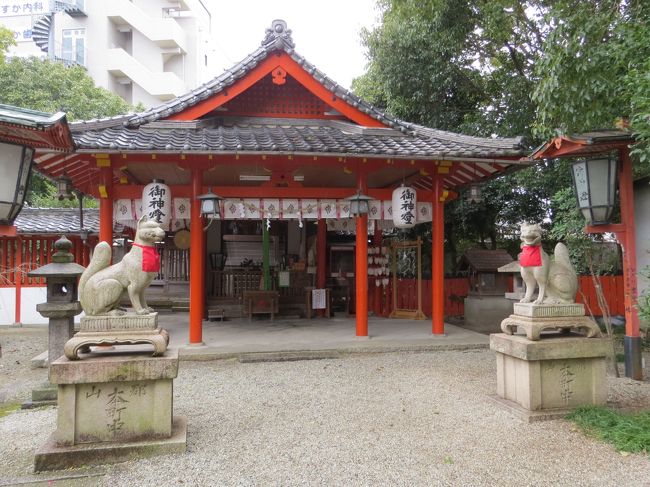源九郎稲荷神社・拝殿<br /><br />主祭神　宇迦之御魂神<br />創建　　不明<br />社格　　不明<br />例祭　　４月３日<br /><br />源九郎狐・綿帽子を買った狐の伝説で有名な神社です<br /><br />また、童謡「やまとの源九郎」に歌われている場所です<br /><br />日本三大稲荷の一つに数えられる<br /><br /><br /><br />お稲荷さんですね、狛狐が睨んでいました