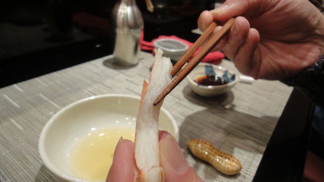 カニ酢でいただく。