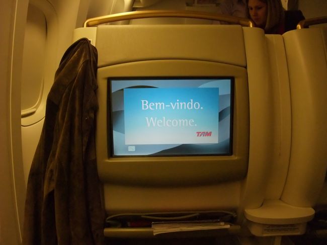 座席に座って撮ってみました。シートもフルフラットにはなりません。<br />最近のスタッガード＆フルフラットと比べるとちょっと見劣りします。<br />食事はおいしかったです。<br />（食事の写真撮り忘れました）