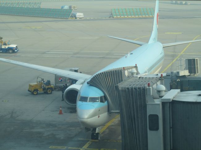9時頃、仁川空港出発。<br />中部国際空港へ。