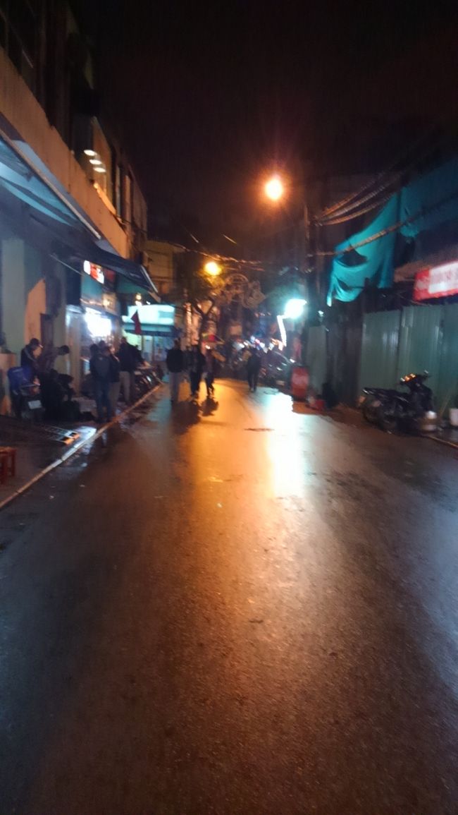 １時間以上も遅れハノイに着いたが、今晩も霧雨だった。