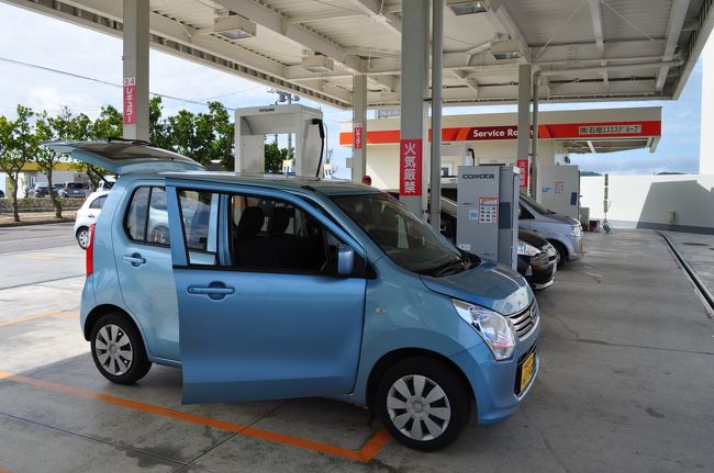 借りたのはこの小さい軽です。<br />ワゴンＲだったかな…<br /><br />パラダイスレンタカーでした。