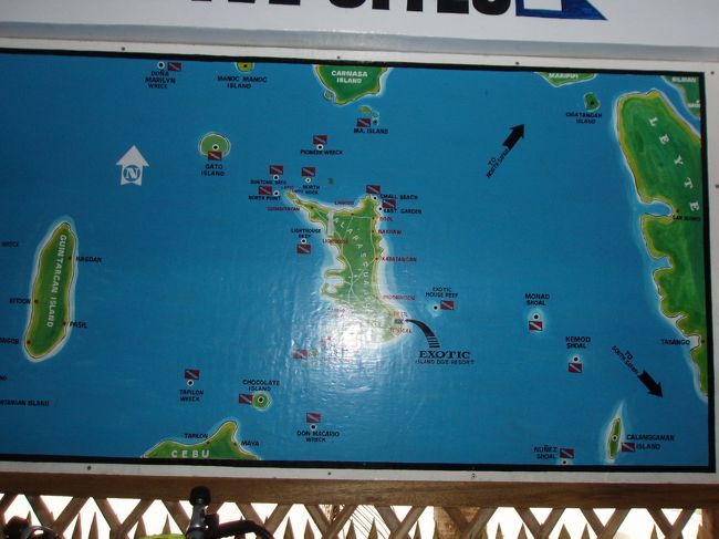 ダイビングショップ前のポイントのマップ