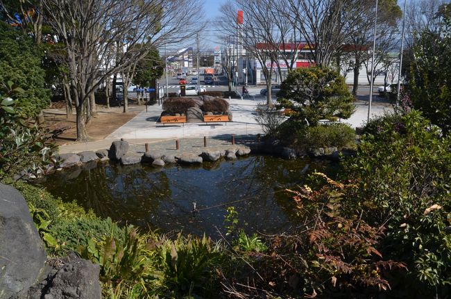 当然池もあります。<br />先に見えているのは国道一号線とショッピングセンターです。
