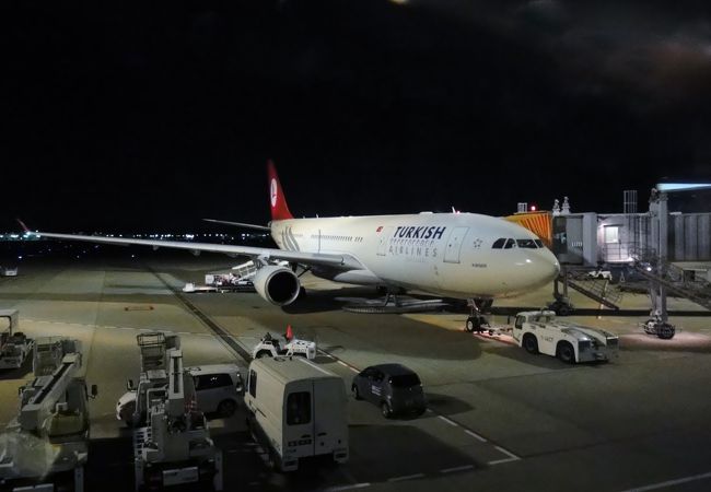TK53便 成田22:30発にて、まずはイスタンブールへ。本来の定刻は22:30の最終便だったが、この便は定刻が早まる事が多いと聞いていたので空港HPで確認したところ、なんと本当に30分早まっていた。慌てて出発日も仕事の旦那にLINEする。<br /><br />我が家は成田空港へは車だと高速で３０分程と近いので２０時過ぎに家を出発しても余裕で間に合う。