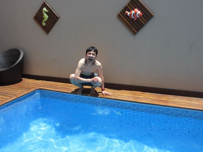 バスターミナルに迎えに行って<br />　その足でプールに投げ込み成功！