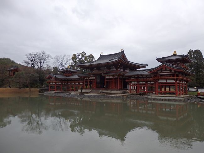 平等院鳳凰堂。<br />晴れてたらもっときれいに池にうつっているんじゃないのかなぁ。