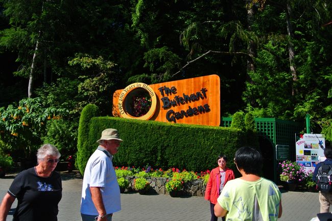 ビクトリアに到着し、はじめは「ブッチャートガーデン」です。<br /><br />ビクトリアの定番スポット。<br /><br />花がいっぱいあるところです。（説明下手）