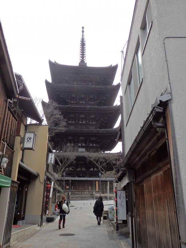 路地から見た八坂の塔です。