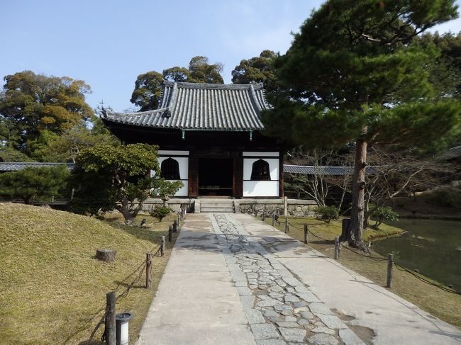 ここに秀吉とねねの像があります。<br />この時代の女性は片足を立てているわけですが、それは何かあった時にすぐに動くことができるようにだそうです。<br />天井は、ねねが移動するときに使っていた御所車の天井が使われているとのこと。<br /><br />っと解説にいる方がおっしゃっていました。