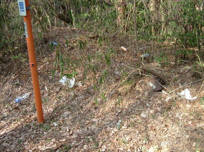 田原の里への山道<br /><br />途中、何箇所かゴミが散乱したところがあった。ゴミは持って帰って処理して欲しい。折角の行楽気分がゴミの散乱を見ると、吹き飛んでしまう。<br /><br />ところで、話は変わりますが、歩いている人と一人も出会わない、というのは、少し寂しいですね。