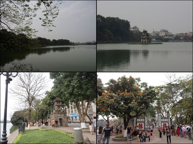 ホアンキエム湖を半周してホテルまで帰ります。