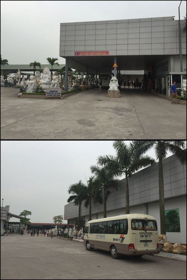 １時間半くらいしたところで20分のトイレ休憩があります。今まで西洋人と一緒に行動することがなかったのであまり意識したことがなかったのですが、奴らは意外と勝手気ままに行動します。バスに戻ったら、普通は最初に座った席に戻りませんか？なのに、奴らったら…。荷物を置いておくべきでした。残りの２時間、真ん中の席で一段と肩身の狭い思いで運ばれて行きます。ちなみに画像下のバスは日本人ツアーの会社のバスです。２列・１列のシートで快適そう…。イヤイヤ、こちらは２２ドルですから快適なんて言葉は捨てなきゃね。<br />