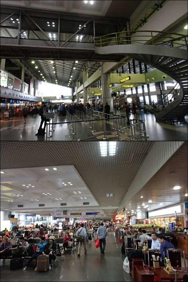 さて、今日はホーチミンに向けて出発です。乗り遅れたら困るので、ホテルにタクシーを依頼しました。16ドルだそうです。宿泊代に加算して支払いました。ちなみにクレジットカードで支払うと３％の手数料が加算されます。乗車してみると、実際にメーターも動いていたので、確認してみましたが、ほとんど変わらず良心的な価格設定でしょうか。ただお願いした時間から２０分ほど遅れて車が来たのにはまいりました。この日は朝から土砂降りで、その為遅れているとは言うのですが、雨だからこそ時間通りじゃないと困るんですけど…。でもこういうのってベトナム人の感覚では理解できないようです。まぁ、こちらもその辺を想定してかなり余裕を持って出たので問題なく到着です。ホーチミン行きなので国内線ターミナルでチェックインです。今年から国際線が新ターミナルに移動してしまったため、なんか、がらーーんとしているって印象です。（ホーチミン篇につづく）<br /><br />