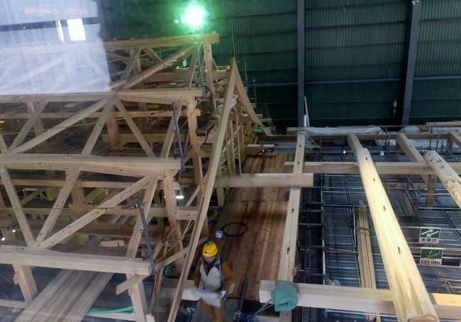 出来上がると屋根の上は見れませんのでラッキーでした