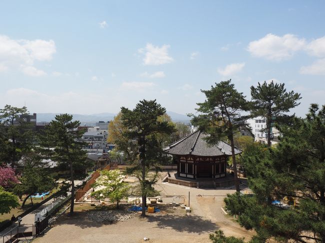 展望コーナーのような場所も設けてあり、そこから北円堂のほうを撮りました。<br />遠くには、生駒山が見えます。