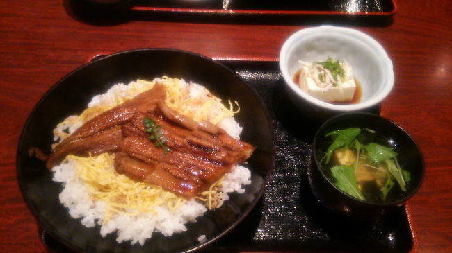 とりあえずご飯！<br />火曜日はほとんどの飲食店がお休み（泣）<br />営業してくれてた「おいでん家」で穴子丼を頂きました。