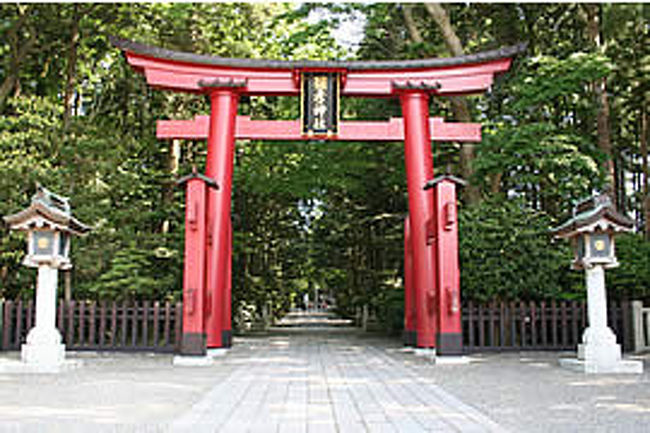 弥彦神社　鳥居<br />