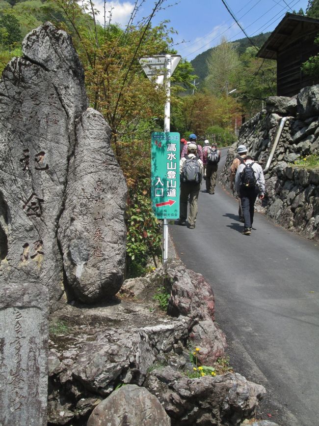 分岐の高水山登山口　10：42