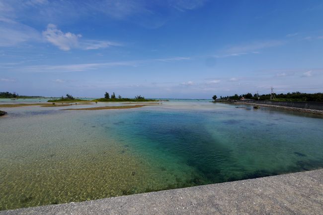 青いところが島の境の真ん中．少し水深が深い　こちらは海側