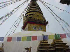 高台の上にあるスワヤンブーナート。登りの階段がキツいので、元気な内に訪れたい場所。