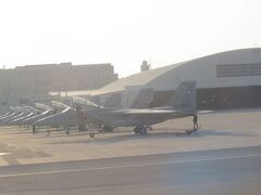 朝一の便で関空へ。

さすが対中国の最前線、戦闘機がずらりと並んでいます。
千歳と同じく、自衛隊と民間が共同で使用しているので、民間機が離陸するときにこんな光景を見ることができます。

嫁曰く「今度は那覇基地を見学せな！」
はいはい。。。