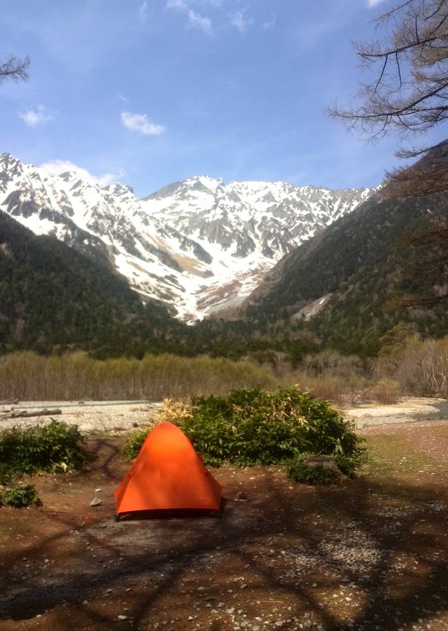 5月1日　追加写真です！<br /><br />この日は平湯で上高地でキャンプしてる<br /><br />山友と久々に再会。<br /><br />上高地の小梨平にテント泊してたので<br /><br />平湯から一緒に上高地へ。<br /><br />テント泊してる山友は次の日に涸沢から北穂へ。