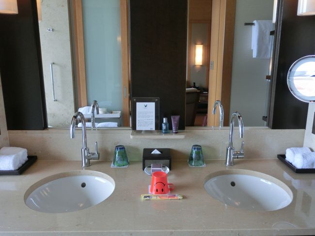 ダブルシンクで使いやすいです。<br />毎朝、娘と洗面台を使う順番でケンカをしなくてすみました。<br />赤いコップは子供用です。