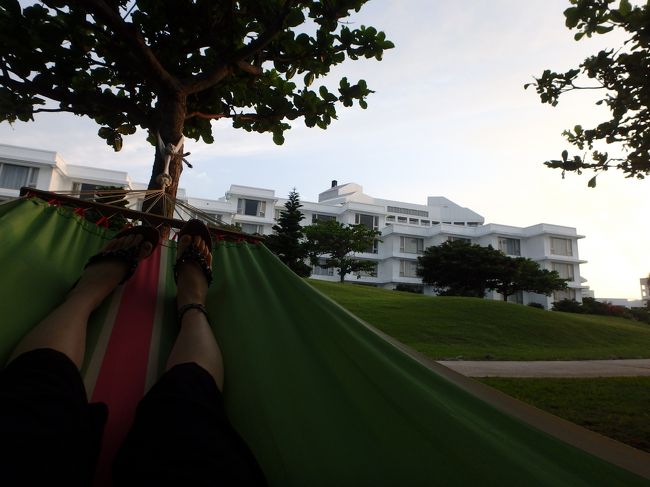 昨日息子くんがゴロンしたハンモック<br />から見たコーラルウイング<br />こういう備品ひとつひとつが　清潔にしてあって快適〜♪