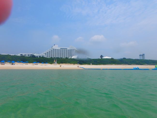 遠浅で安心な海から見たＡＮＡインターコンチネンタル<br />