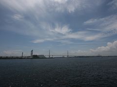 ホームから眺めた「鶴見つばさ橋」です。

■鶴見つばさ橋

鶴見つばさ橋（つるみつばさばし）は、神奈川県横浜市鶴見区にある橋。首都高速湾岸線の扇島と大黒埠頭とを結んでいる。横浜ベイブリッジと並び、横浜を代表する橋。

中央径間長（510m）は多々羅大橋、名港中央大橋に次いで斜張橋として日本国内3位、また全長（1020m）は一面吊りの斜張橋としては世界一の長さである。将来は国道357号が同じ形式で併設され、双子の並列斜張橋となる予定。

臨海部の埋立工業地を結んでおり、大黒埠頭側で直接間近に見ることもできるが、鶴見線海芝浦駅や末広水際線プロムナードからの眺望のほうが良い。特に海芝浦駅には、夜間ライトアップされた橋を眺めるために訪れるカップルも多いという。（ウィキペディアより）


