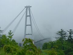 雨の九重夢大吊橋、紅葉の時は絶景だと感じました。