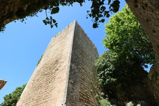 教会横の門を抜けたところから城の塔