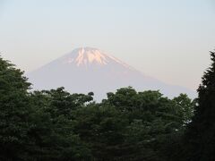 　「夕日の滝」から県道78号線に戻り約10分で「足柄峠」へ。その付近からの富士山で、少し朝日がかかっていて雄大ですね。