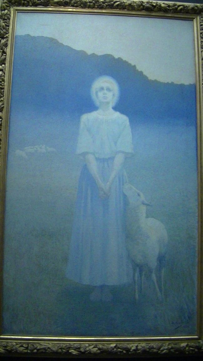 Alphonese Osbert・1857-1939<br /><br /><br />Vision・<br /><br />アルフォンス・オスベール。<br /><br />初めてだと思う・・<br /><br />オスベールの絵は大概の場合、全体的に青みががかっている。<br /><br />その中に薄明の月・太陽に照らされた風景に立つ女性像が描かれている事が多いので<br /><br />夜の詩人と呼ばれたそうです。<br /><br />