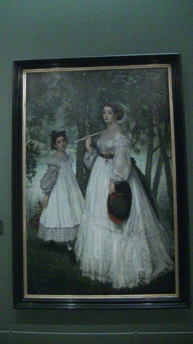 James Tissot<br /><br />Les deux sceure dicaussi <br />portaice dans un parc<br />ジェームス・ティソ。<br />二人の姉妹・1863．<br /><br />意外と目に残る・・