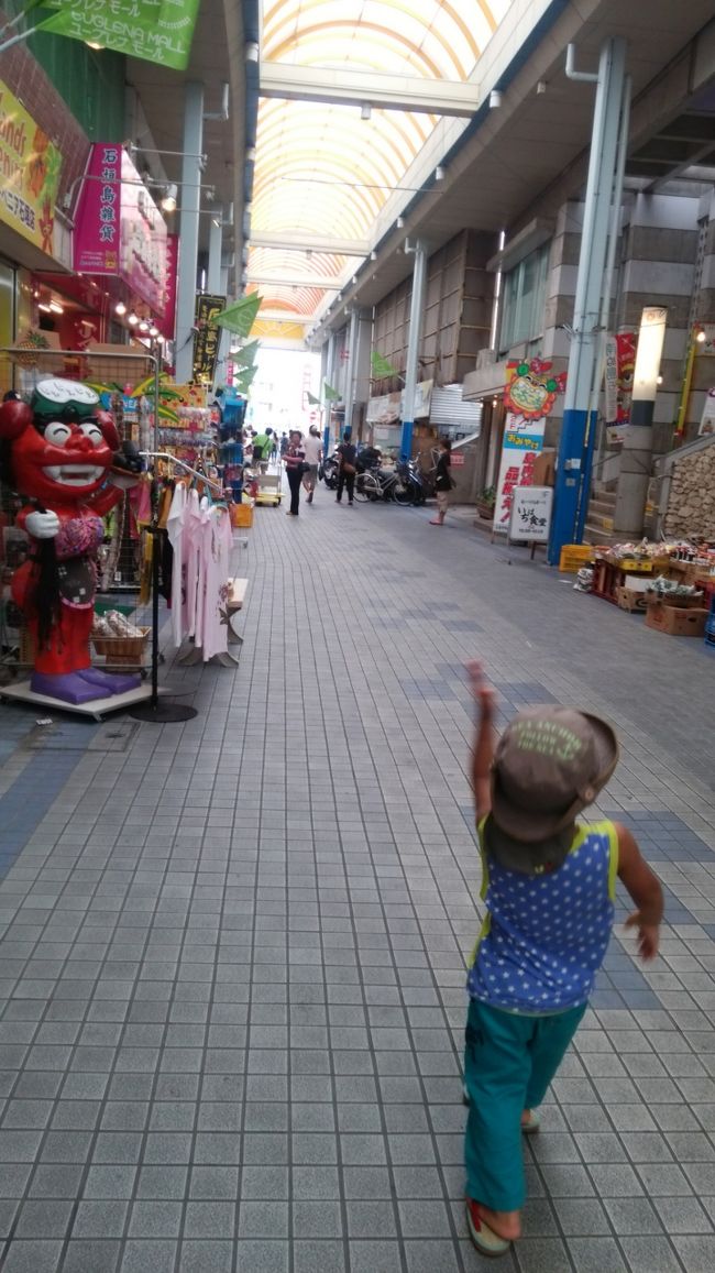 空港から市街地まではバスかタクシー。<br /><br />もちろんバスを選びました。<br /><br />新空港は以前の空港より市街地からかなり離れています。<br /><br />だいたい40分から50分くらい。<br /><br />バスだと540円、タクシーだと4000円くらいです。<br /><br /><br />バスで再び眠りこける３人。<br />ほんまよう寝ます。。<br /><br />バスターミナルの近くの本日のお宿にチェックインした後は、あやぱにモールへ。<br /><br />こちらもユーグレナモールに名前が変わってるー！！<br /><br />６年の歳月を感じる瞬間。。