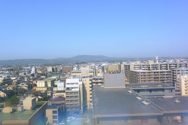 翌朝のホテル日航奈良の客室からの眺め。