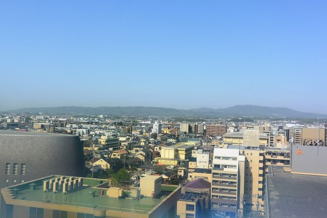 翌朝のホテル日航奈良の客室からの眺め。