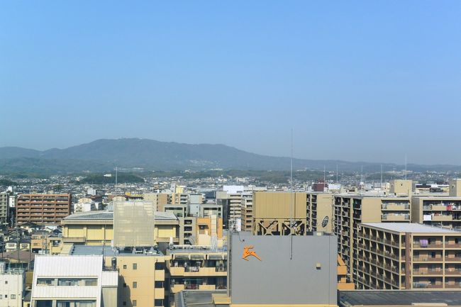 翌朝のホテル日航奈良の客室からの眺め。