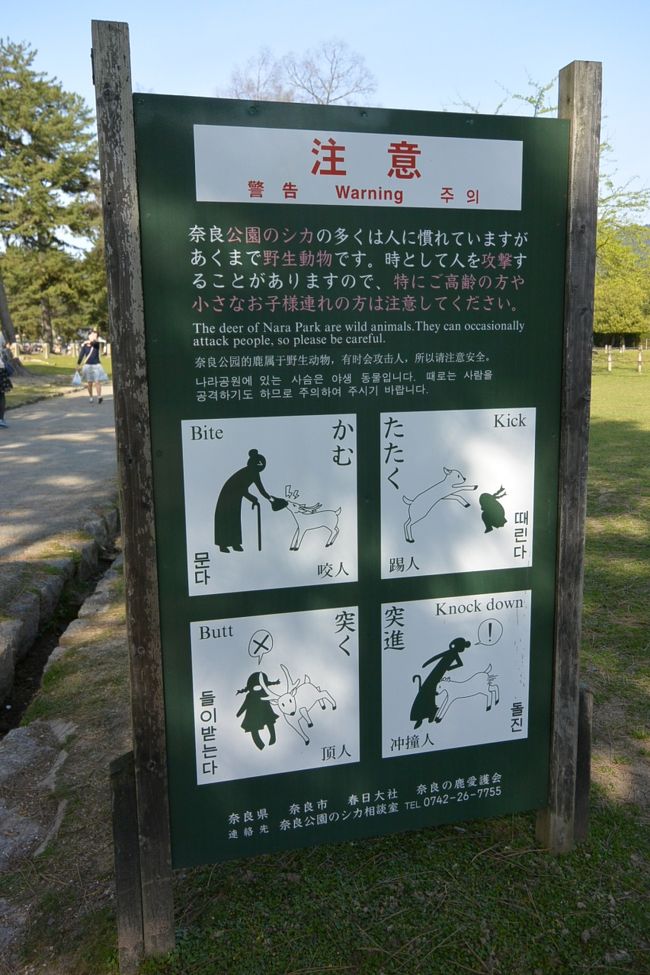 鹿の注意書き。