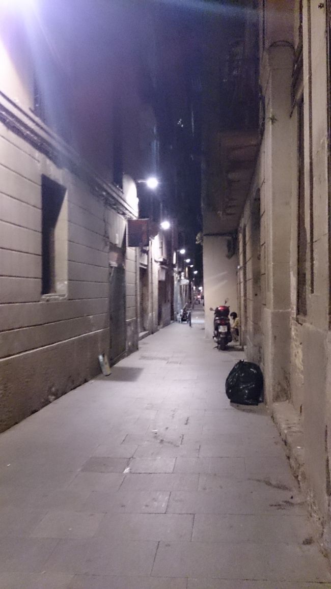 満腹で宿まで10分くらい歩きました。<br />人が居なくて怖い感じもしますが、実際は街灯が明るいのでそれ程怖さは感じませんでした。