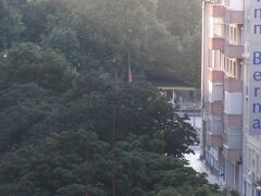 並木道をホテルの窓から
VIP イン　ベルナ　ホテル前の街路樹
